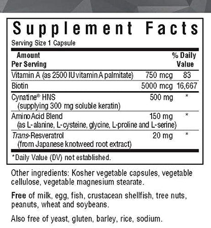 Bluebonnet Nutrition Beautiful Ally Keratin Care, Beauty Nutrient, Best for Hair, Strengthen and Revitalize Hair*, Non GMO, Gluten Free, Soy Free, Milk Free, 30 Vegetable Capsules, 30 Servings BlueBonnetBuy Supplements Australia