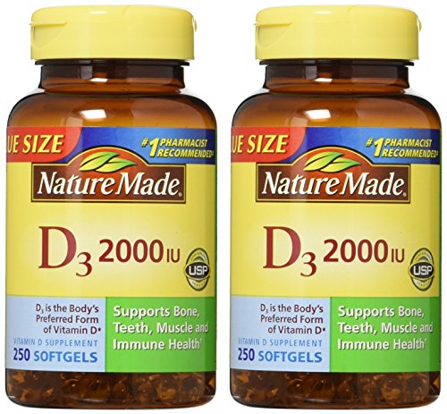 Nature Made, Vitamin D3 2,000 I.U. Liquid Softgels, 250-Count (Pack of 2) Nature MadeBuy Supplements Australia