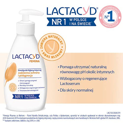 Lactacyd Femina Emulsion for Intimate Hygiene 200 ml LactacydBuy Supplements Australia