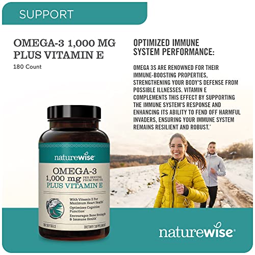 NatureWise High-Potency 1000mg Omega 3 with 600mg EPA, 400mg DHA, & Vitamin E NatureWiseBuy Supplements Australia