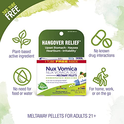 Boiron Nux Vomica 30C Homeopathic Medicine for Hangover Relief, Upset Stomach, Nausea BoironBuy Supplements Australia