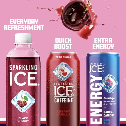 Sparkling Ice, Black Cherry Sparkling Water, Zero Sugar Flavored Water, with Vitamins Sparkling ICEBuy Supplements Australia