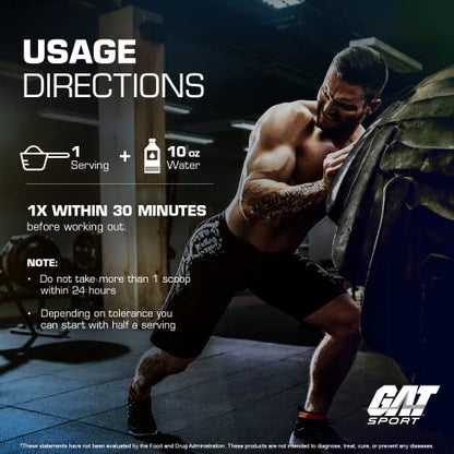 GAT SPORT NITRAFLEX Burn, Pre Workout Thermogenic Powder, Apple Melon, 30 Servings GAT SPORTBuy Supplements Australia