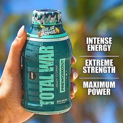 REDCON1 Total War Ready to Drink Preworkout, Strawberry Kiwi - 350mg of Fast Acting REDCON1Buy Supplements Australia