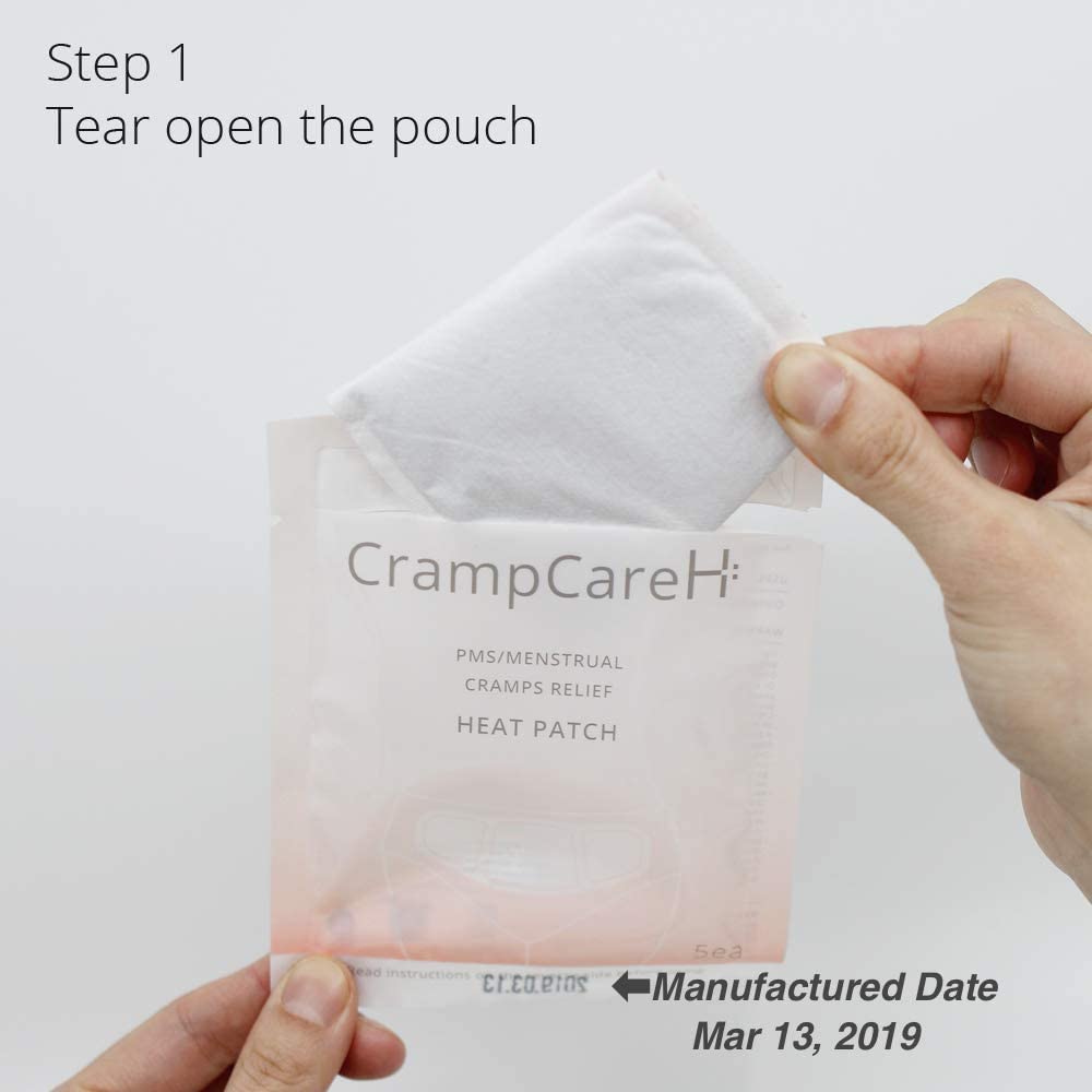 (5 Patches) CrampCareH PMS/Menstrual Cramps Relief Heat Patch with Wide Wings, FDA Registered CrampCareHBuy Supplements Australia