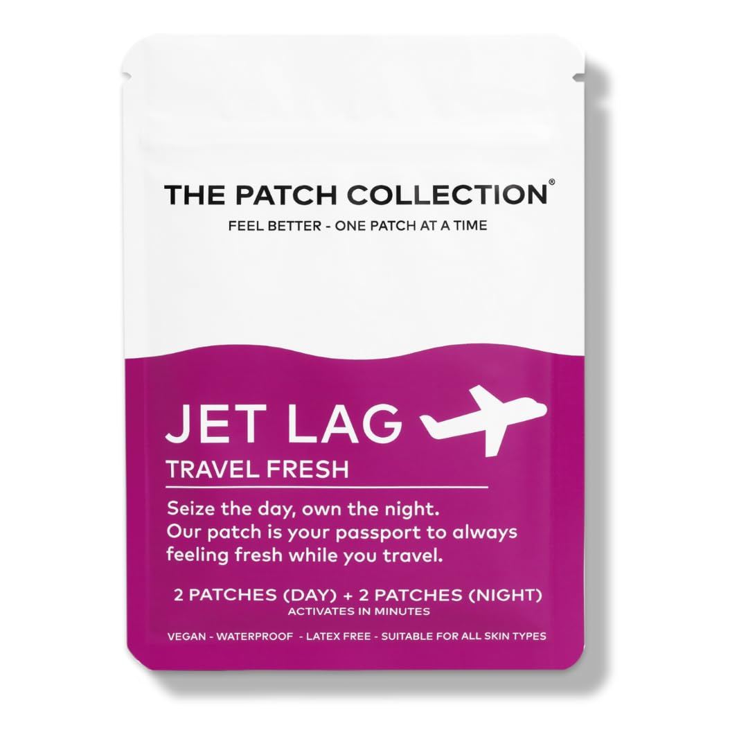 The Patch Collection® - Jet Lag Patch for Day & Night Time Zone Changes | Melatonin, Valerian Root, Passion Flower, Magnesium, Vitamin B1, B2, B3, Turmeric | 100% Natural & Vegan (Pack of 4) The Patch CollectionBuy Supplements Australia
