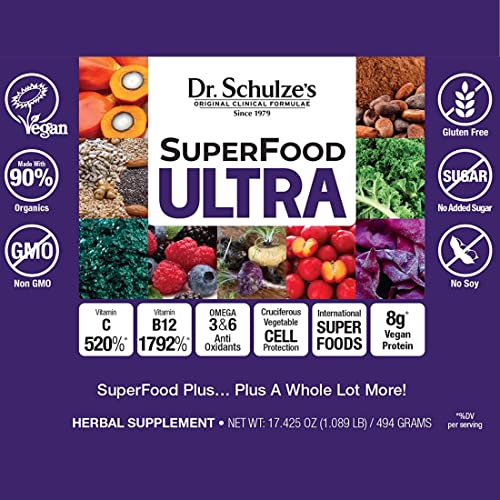 Dr. Schulze's SuperFood Ultra | Organic Super Food Powder | Vitamin B Complex and 520% Dr. Schulze'sBuy Supplements Australia