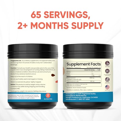 Sandhu's Pure Bovine Colostrum Powder Supplement for Humans |40% IgG Highly Sandhu'sBuy Supplements Australia
