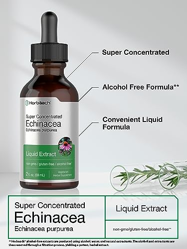 Echinacea Drops Liquid Extract | 2 fl oz | Super Concentrated Tincture | Alcohol Free HorbäachBuy Supplements Australia