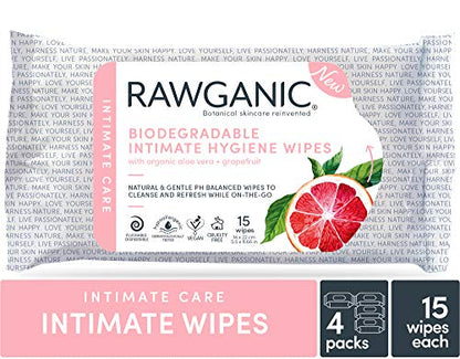 RAWGANIC Gentle Organic Intimate Hygiene Feminine Wipes, Hypoallergenic, Alcohol Free RawganicBuy Supplements Australia