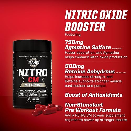 PMD Sports Nitro cm - Nitric Oxide with Agmatine Pre Workout Supplement - Muscle PMDBuy Supplements Australia