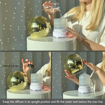 Disco Ball Diffuser Rotating - 300 ML Mirror Ball Oil Diffuser, Essential Oils Diffusers for Home SCANDINORDICABuy Supplements Australia