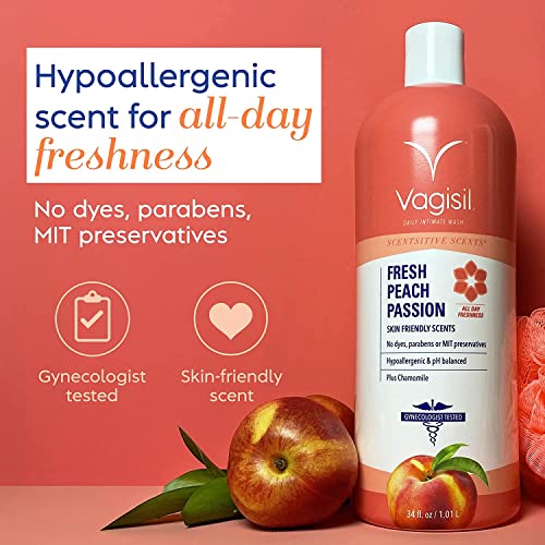 Vagisil Scentsitive Scents Fresh Peach Passion Daily Intimate Wash for Women, Gynecologist Tested VagisilBuy Supplements Australia
