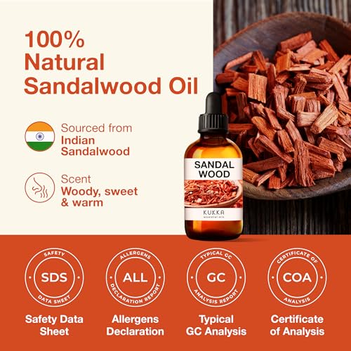 Kukka Sandalwood Essential Oils for Diffuser - 100% Natural Sandalwood Oil - Sandalwood Essential Oil KUKKA essential oilsBuy Supplements Australia
