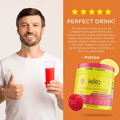 Keto Vitals Electrolytes Powder - Sugar Free Keto Electrolytes Powder with Potassium Keto VitalsBuy Supplements Australia