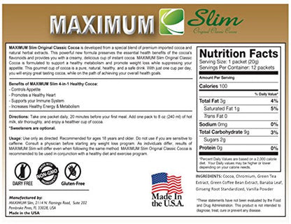 Premium ORGANIC Instant Cocoa. MOST EFFECTIVE FORMULA for Weight Loss, Fat Burn Maximum SlimBuy Supplements Australia