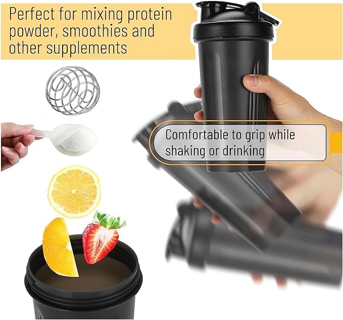 Shaker Bottle 12oz Protein Shaker Plastic Bottle for Pre & Post workout with Twist and Lock GenericBuy Supplements Australia