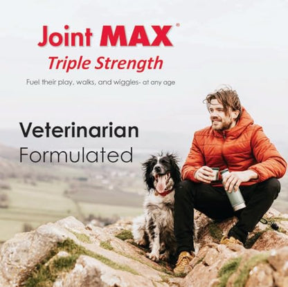 Joint Max TS Joint Supplement Vet Formulated Pain & Inflammation Relief Treats Hip Dysplasia & Arthritis, Glucosamine, Chondroitin, Turmeric, MSM, HA, Creatine, Omega 3 EPA + DHA.120 Soft Chews Joint MaxBuy Supplements Australia