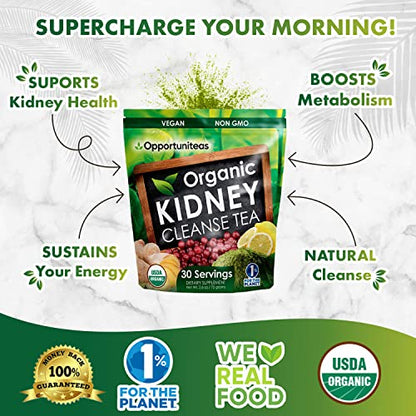 Opportuniteas Organic Kidney Detox Tea- Matcha Green Tea, Cranberry, Lemon & Ginger OpportuniteasBuy Supplements Australia