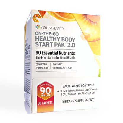 Youngevity On-The-Go Healthy Body Start Pak 2.0 - Includes Multi-Vitamins, Minerals, EFAs, & Amino Acids | 90 Essential Nutrients | 30-Day Supply YoungevityBuy Supplements Australia