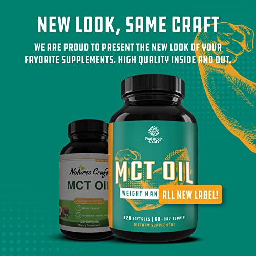 C8 MCT Coconut Oil Softgels - MCT Oil Keto Pills with Caprylic Acid Coconut Oil Natures CraftBuy Supplements Australia