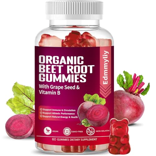 Organic Beet Root Gummies 1500mg for Men Women Beet Root for Athletic, Performance