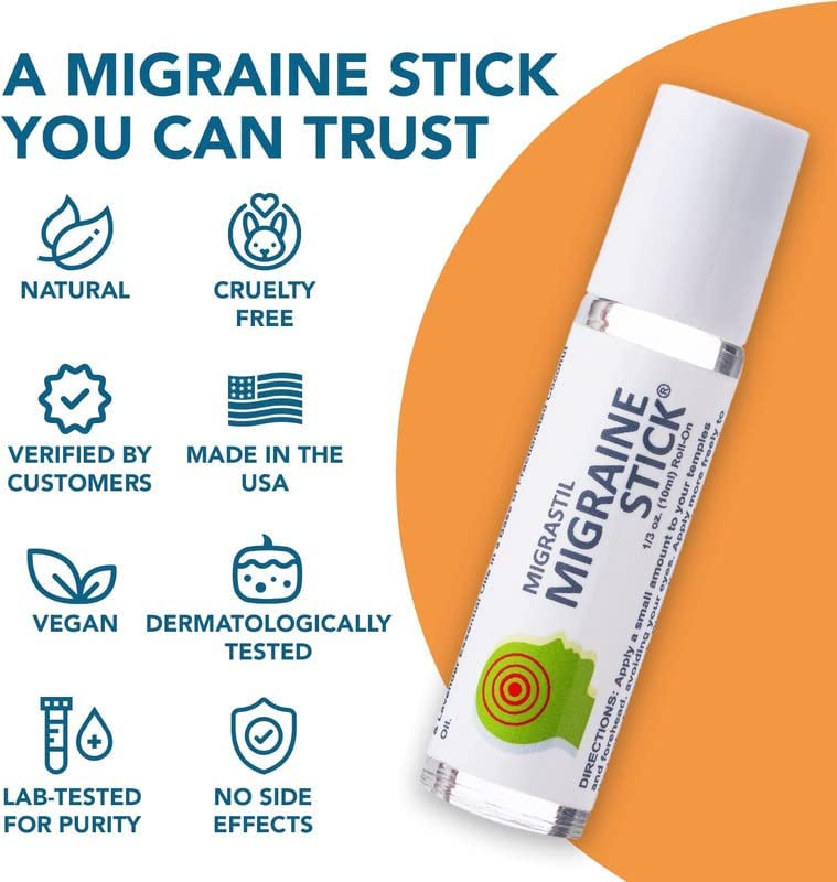 Basic Vigor Migrastil Migraine Stick Rollon - Fast Cooling Comfort for Your Head 3-Pack. Aromatherapy with Peppermint & Other Essential Oils. Metal Roller. Made in USA by Basic Vigor Basic VigorBuy Supplements Australia