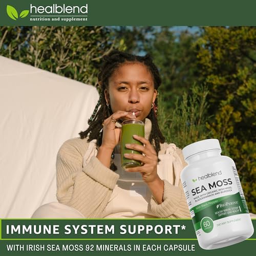 healblend Organic Irish Moss, Bladderwrack, Burdock, & BioPerine - 1405mg with Black Pepper healblendBuy Supplements Australia