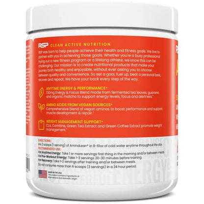 RSP Nutrition Mango Aminolean Amino Acid Supplement Powder, 8.29 OZ RSP NUTRITIONBuy Supplements Australia