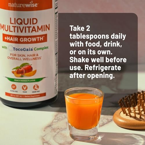 NatureWise Liquid Multivitamin Hair Growth for Women & Men + Tocogaia® for Hair Growth & Skin Elasticity Support + Biotin, Vitamin D, E, B NatureWiseBuy Supplements Australia