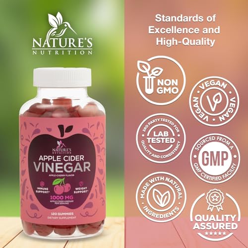Vegan Apple Cider Vinegar Gummies | Max Strength 1000mg | Gelatin-Free, Vegan, Non-GMO Nature's NutritionBuy Supplements Australia