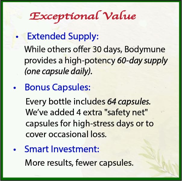 Bodymune Heart Health Blend Cholesterol Support – Organic Cardiovascular & Circulation Supplement – with Green Tea, Pomegranate & Black Seed Oil – 66 Capsules – USDA Organic, Vegan BodymuneBuy Supplements Australia
