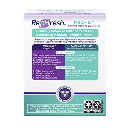 NEW RepHresh Pro-B Feminine Probiotic Supplement Non- Dairy Formula/Vegetarian Capsule, 28ct RephreshBuy Supplements Australia