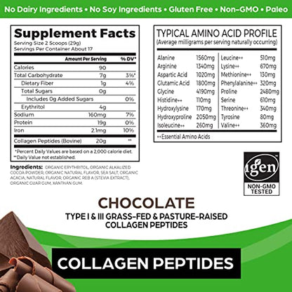 Orgain Hydrolyzed Collagen Powder, 20g Grass Fed Collagen Peptides, Chocolate OrgainBuy Supplements Australia