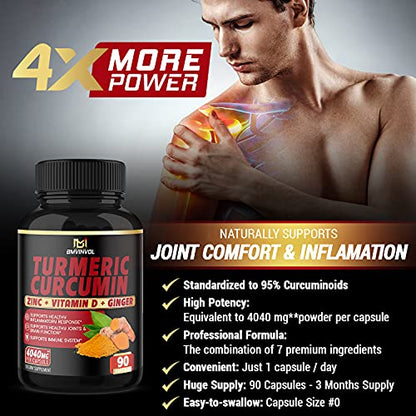 BMVINVOL Turmeric Curcumin Supplement 4040 mg - 95% Curcuminoids with Ginger BMVINVOLBuy Supplements Australia