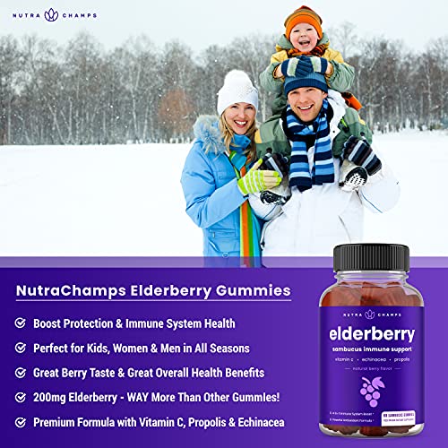 Elderberry Gummies | Sambucus Elderberry Gummies for Adults & Kids | Vitamin C NutraChampsBuy Supplements Australia