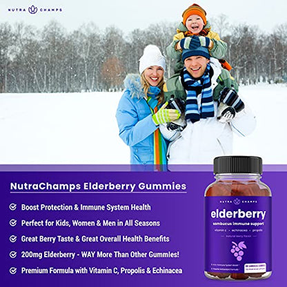 Elderberry Gummies | Sambucus Elderberry Gummies for Adults & Kids | Vitamin C NutraChampsBuy Supplements Australia