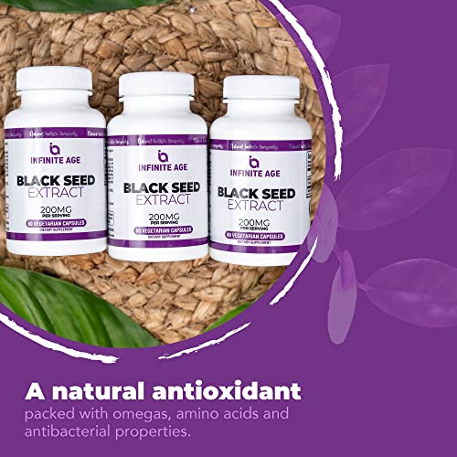 INFINITE AGE Dry Organic Black Seed Oil Extract Capsules - Nigella Sativa Seed Extract INFINITE AGEBuy Supplements Australia