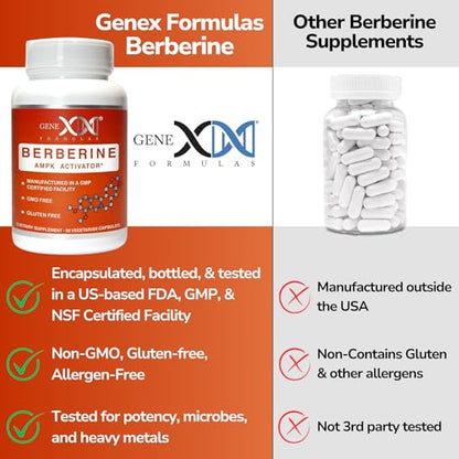 GENEX Berberine HCl 500mg (90 Capsules) | Powerful AMPK Activator, Supports Heart Genex FormulasBuy Supplements Australia