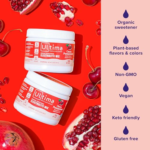 New Ultima Hydrating Electrolyte Powder, Cherry Pomegranate, 30 Servings 3.6 oz Ultima ReplenisherBuy Supplements Australia