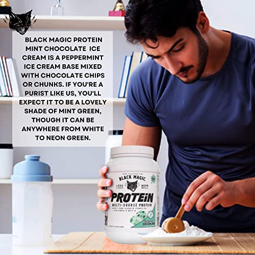 Worldwide Nutrition Bundle, 2 Items: Black Magic Multi-Source Protein Powder - Whey, Egg Albumin Enzymes, Micellar Casein & MCTs - Muscle Mass Gaining - Mint Chocolate Flavor - 2 LB and Keychain Worldwide NutritionBuy Supplements Australia