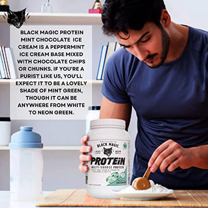 Worldwide Nutrition Bundle, 2 Items: Black Magic Multi-Source Protein Powder - Whey, Egg Albumin Enzymes, Micellar Casein & MCTs - Muscle Mass Gaining - Mint Chocolate Flavor - 2 LB and Keychain Worldwide NutritionBuy Supplements Australia