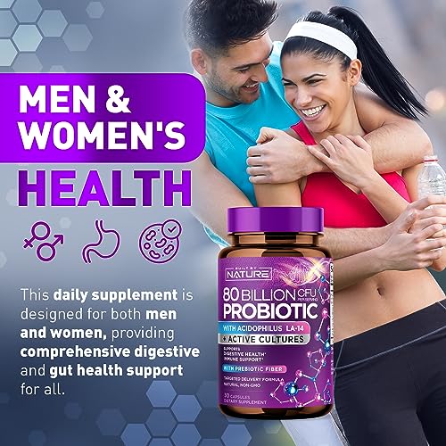 80 Billion CFU Probiotic - Daily Digestive Gut Health Supplement for Men & Women Built by NatureBuy Supplements Australia