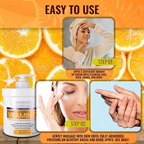 Advanced Clinicals Vitamin C Face & Body Cream Moisturizing Skin Care Lotion, Anti Advanced ClinicalsBuy Supplements Australia