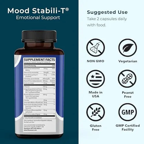 LifeSeasons - Mood Stabili-T - Positive Mood Booster - Enhanced Calmness and Happiness - Relaxed and Balanced Mind LifeSeasonsBuy Supplements Australia