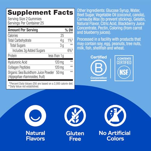 OLLY Glowing Skin Gummy, 25 Day Supply (50 Count), Plump Berry, Hyaluro OLLYBuy Supplements Australia