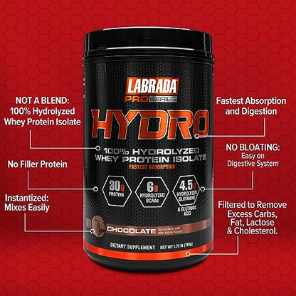 Labrada Hydro 100% Pure Hydrolyzed Whey Protein Isolate Powder, Lactose Free LabradaBuy Supplements Australia