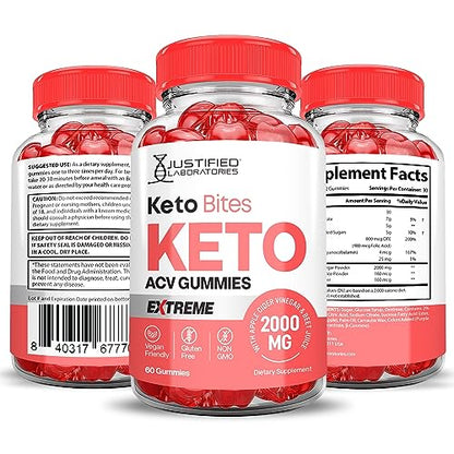 Keto Bites Keto ACV Gummies Extreme Formula 2000MG Vegan Non GMO with Pomegranate Justified LaboratoriesBuy Supplements Australia