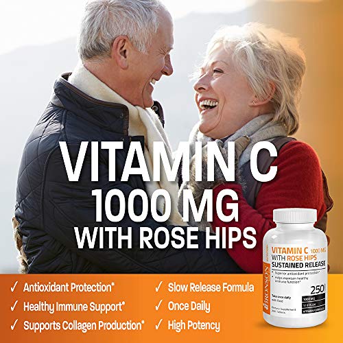 Bronson Vitamin C 1000 mg with Rose Hips Sustained Release, 250 Tablets BronsonBuy Supplements Australia